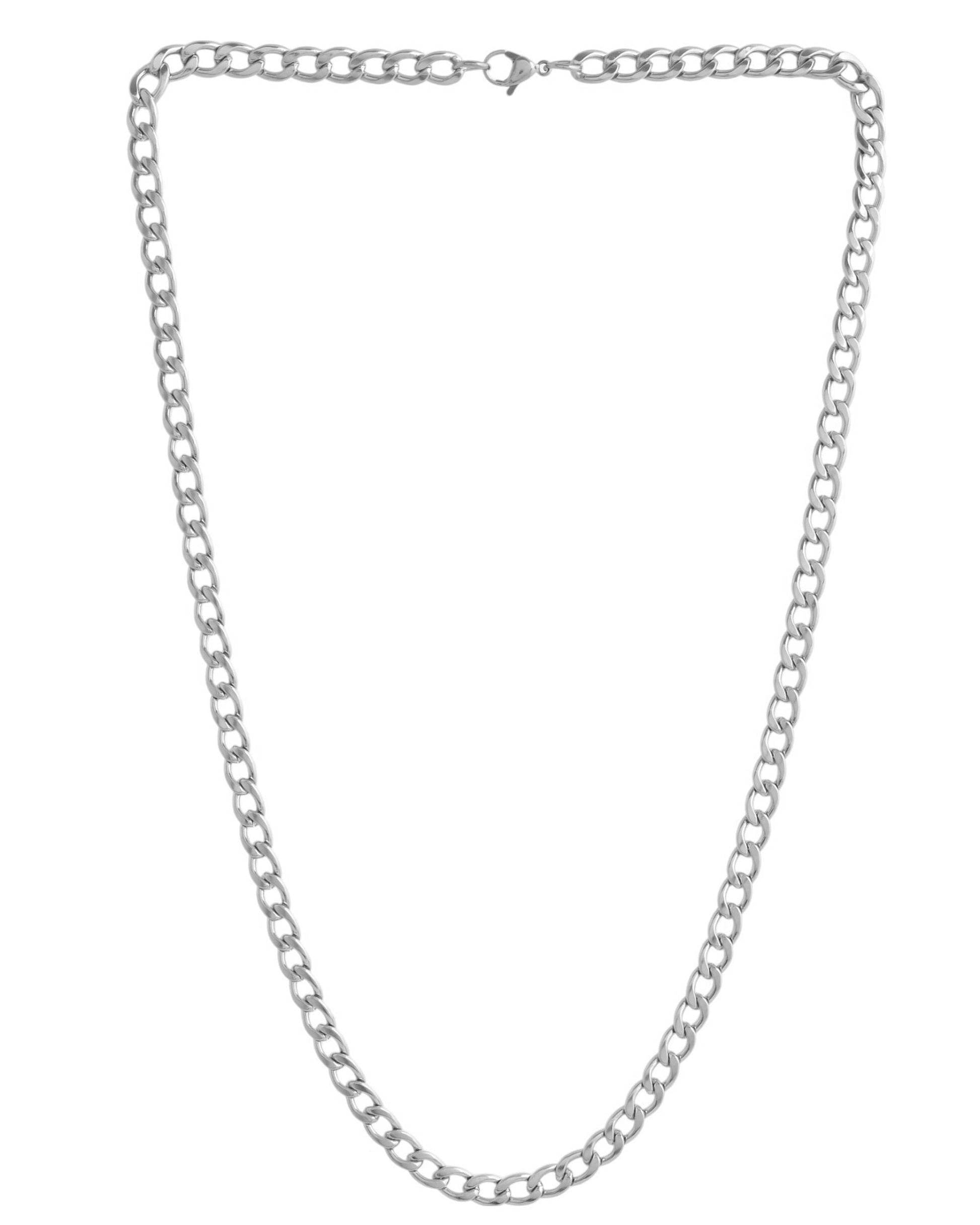 VOJ Silver Plated Stainless Steel Thick Linked Chain For Men - Swadesiicart