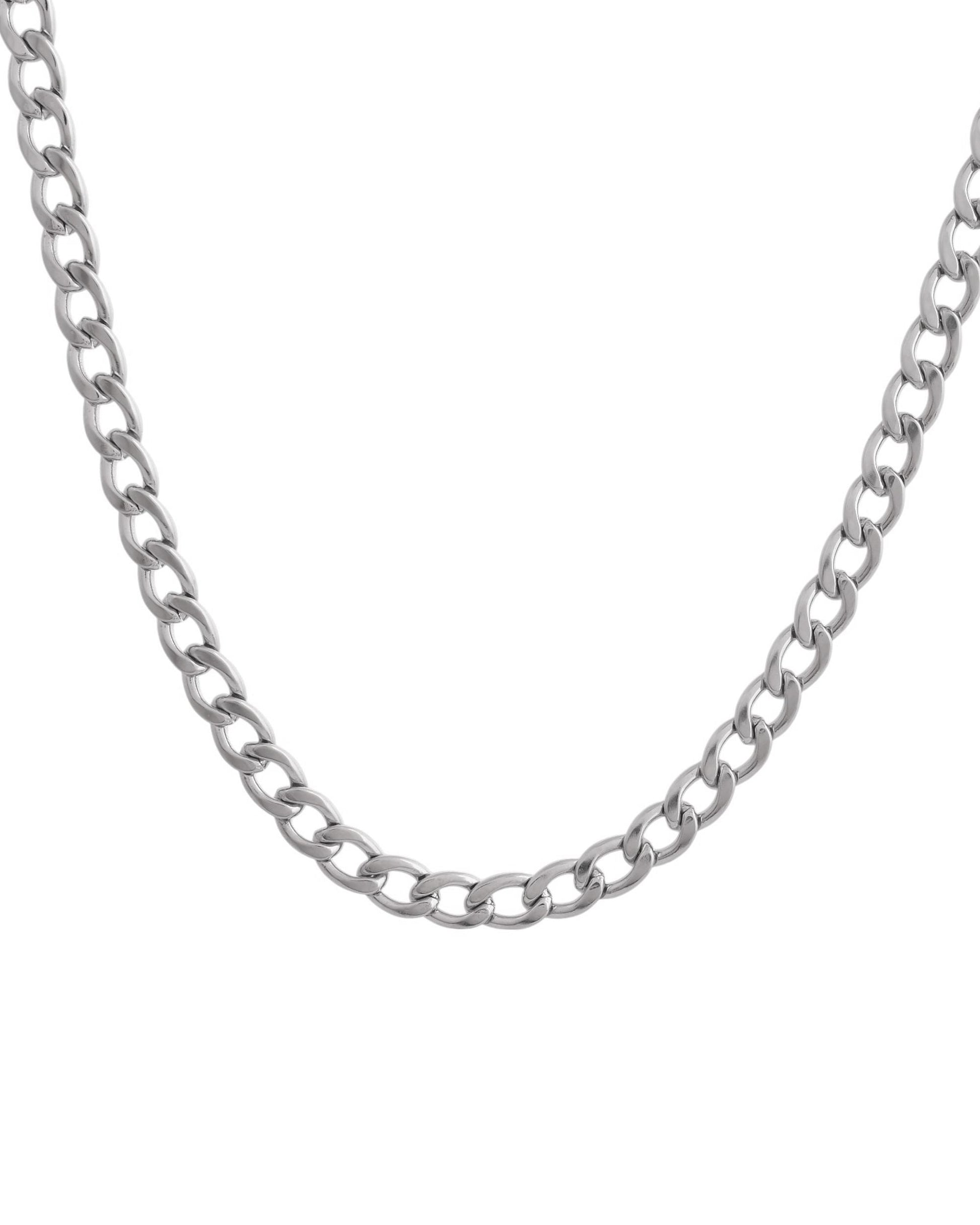 VOJ Silver Plated Stainless Steel Thick Linked Chain For Men - Swadesiicart