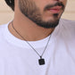 VOJ Men's Stainless Steel Chain With Square Shaped Pendant - Swadesiicart