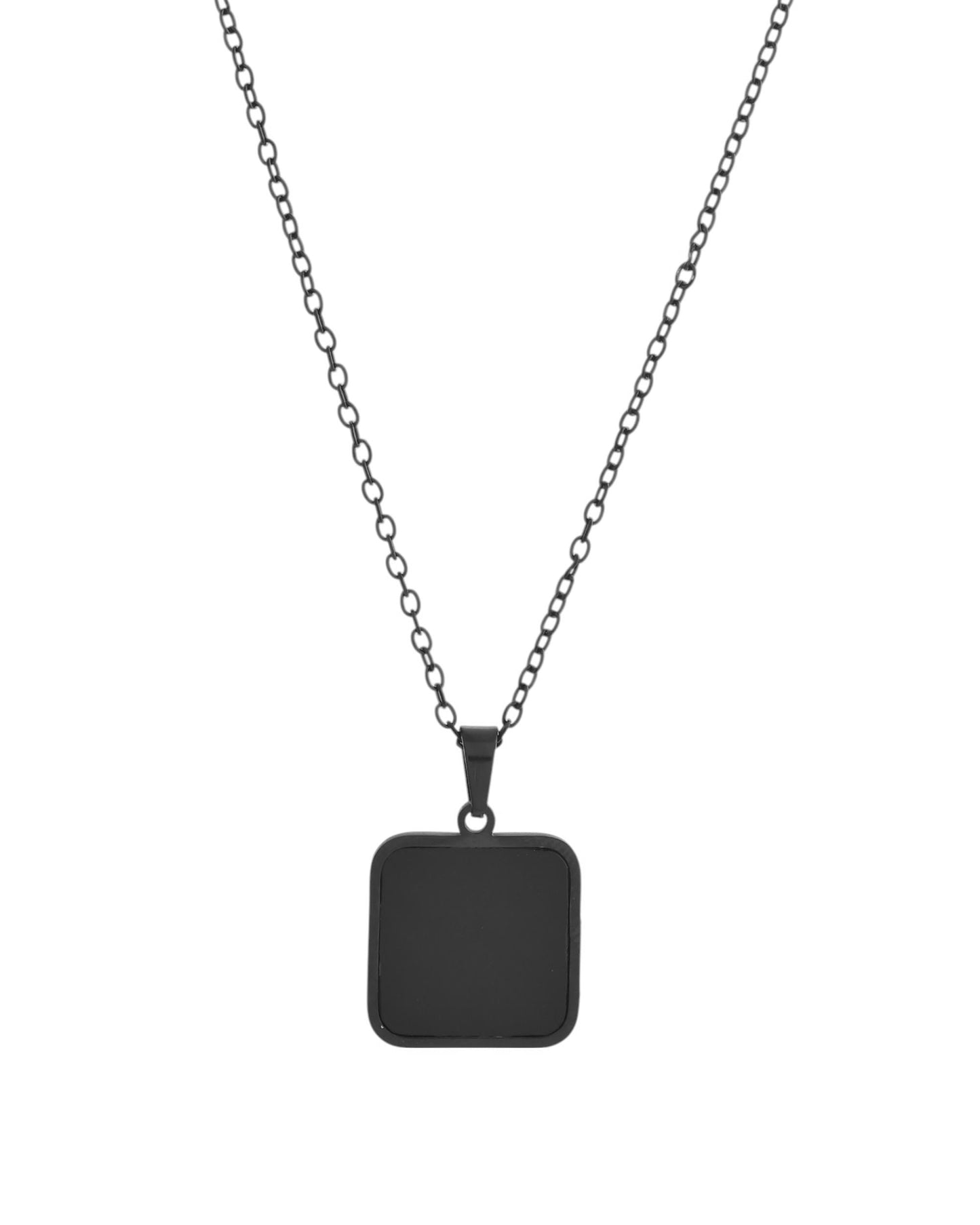 VOJ Men's Stainless Steel Chain With Square Shaped Pendant - Swadesiicart