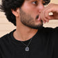VOJ Men's Stainless Steel Silver Plated Chain With Square Shaped Pendant - Swadesiicart