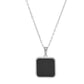 VOJ Men's Stainless Steel Silver Plated Chain With Square Shaped Pendant - Swadesiicart