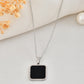 VOJ Men's Stainless Steel Silver Plated Chain With Square Shaped Pendant - Swadesiicart