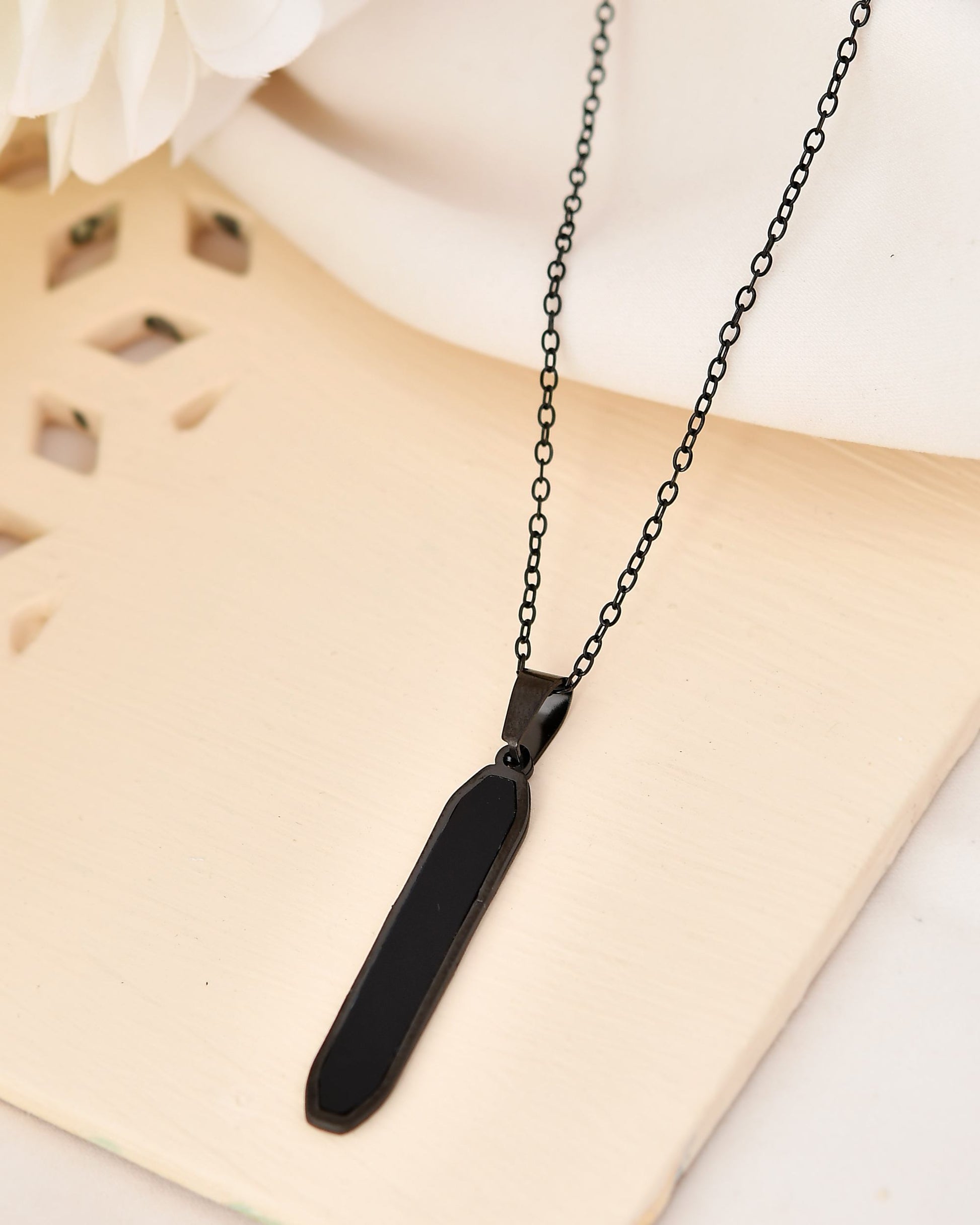 VOJ Men's Stainless Steel Chain With geometrical Shaped Pendant - Swadesiicart