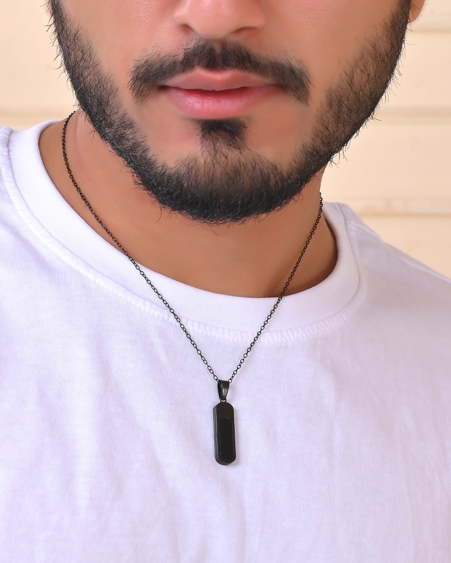 VOJ Men Stainless Steel Chain With Slab Pendant - Swadesiicart