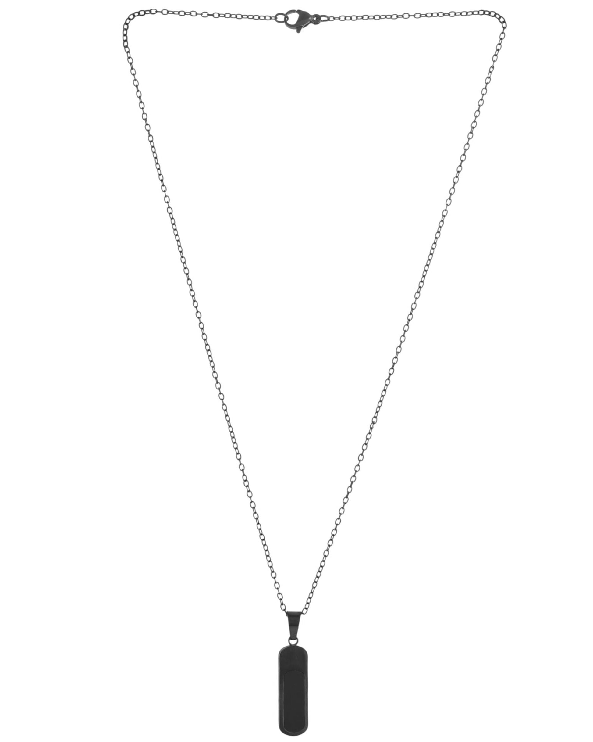 VOJ Men Stainless Steel Chain With Slab Pendant - Swadesiicart