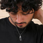 VOJ Men Silver-Plated Minimal Chain With Slab Pendant - Swadesiicart