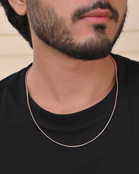 VOJ Copper Gold Polished Minimal Chain For Men - Swadesiicart