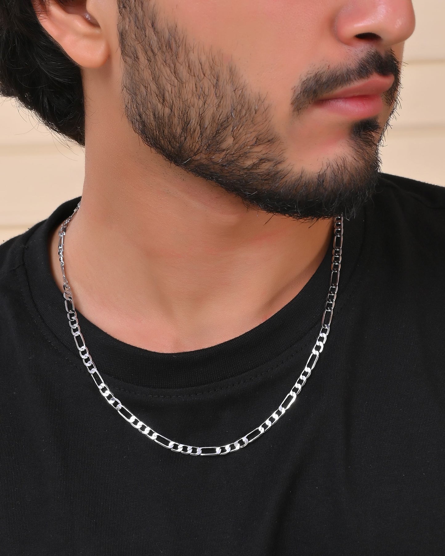 VOJ Men's Silver Plated Linked Chain - Swadesiicart