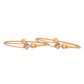 VOJ Set Of 2 Gold Polished Stone Studded Squares Shaped Bangles - Swadesiicart