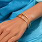 VOJ Set Of 2 Gold Polished AD Studded Infinite Shaped Bangles - Swadesiicart