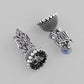 VOJ Kanha Studded Oxidised Silver Plated Contemporary Jhumka - Swadesiicart
