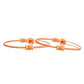 VOJ Set Of 2 Gold Polished Red Stone-Studded Bangles - Swadesiicart
