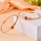 VOJ Set Of 2 Gold Polished Red Stone-Studded Bangles - Swadesiicart