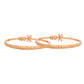 VOJ Set Of 2 Gold Polished Pink Stone Studded Floral Shaped Bangles - Swadesiicart