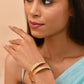 VOJ Set Of 2 Gold Polished Stone Studded Bangles - Swadesiicart