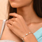 VOJ Rose Gold Polished Pearl Studded Bracelet - Swadesiicart
