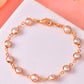 VOJ Rose Gold Polished Pearl Studded Bracelet - Swadesiicart