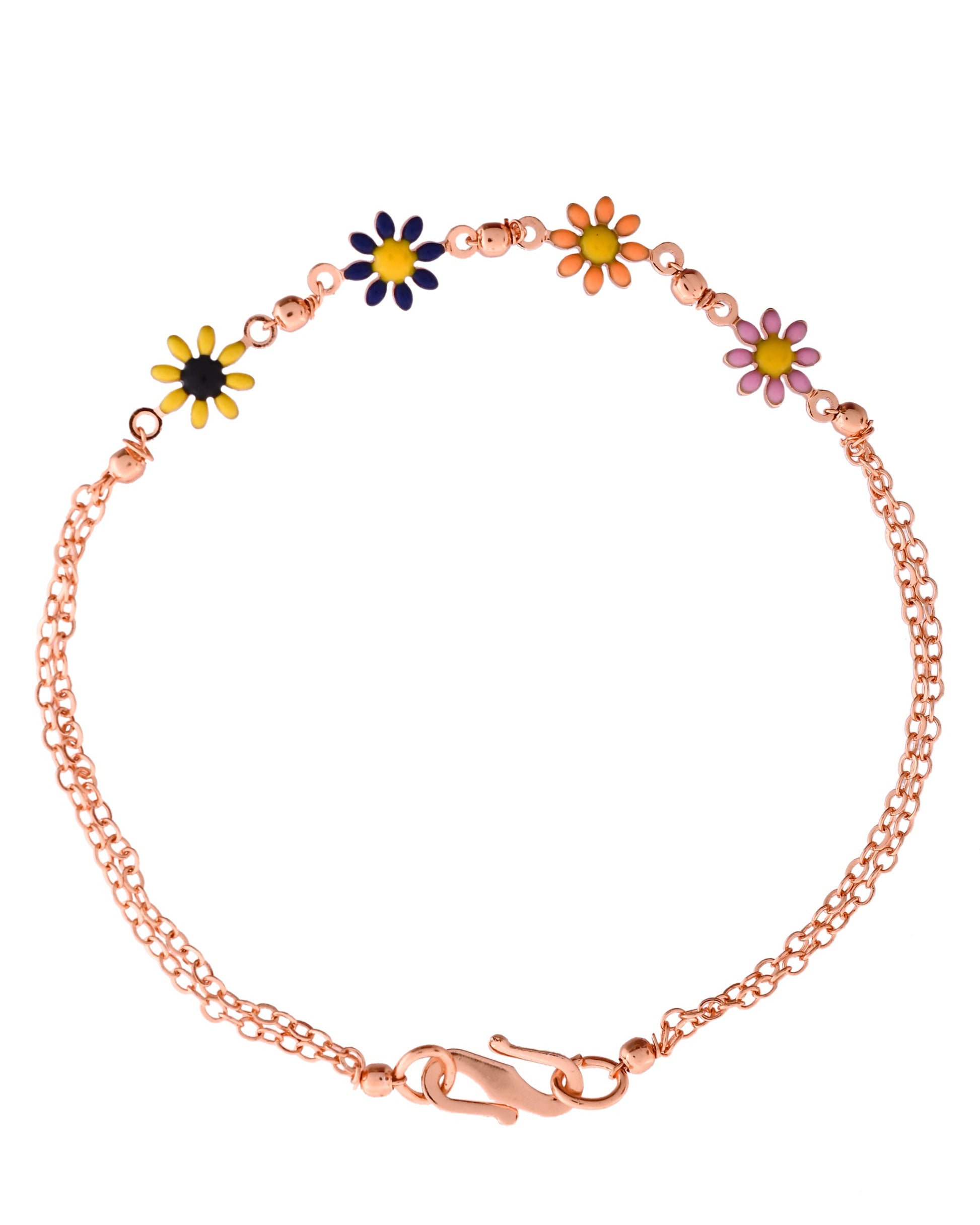 VOJ Rose Gold Polished Floral Shaped Bracelet - Swadesiicart
