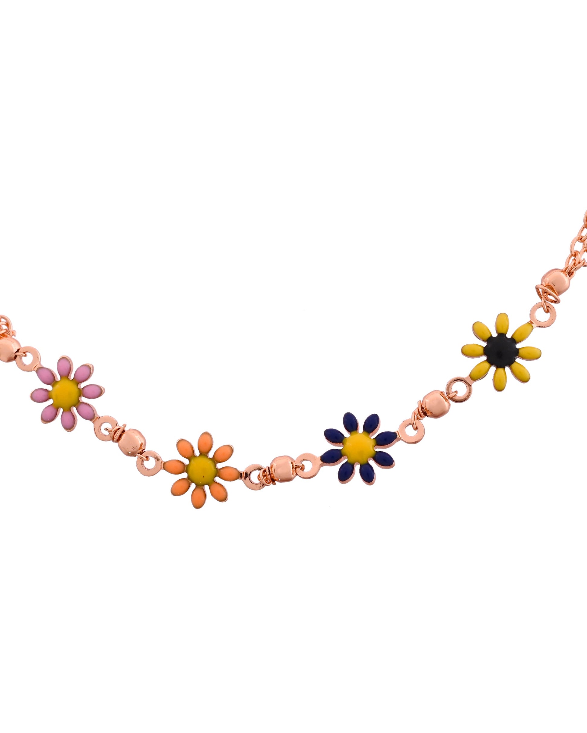 VOJ Rose Gold Polished Floral Shaped Bracelet - Swadesiicart