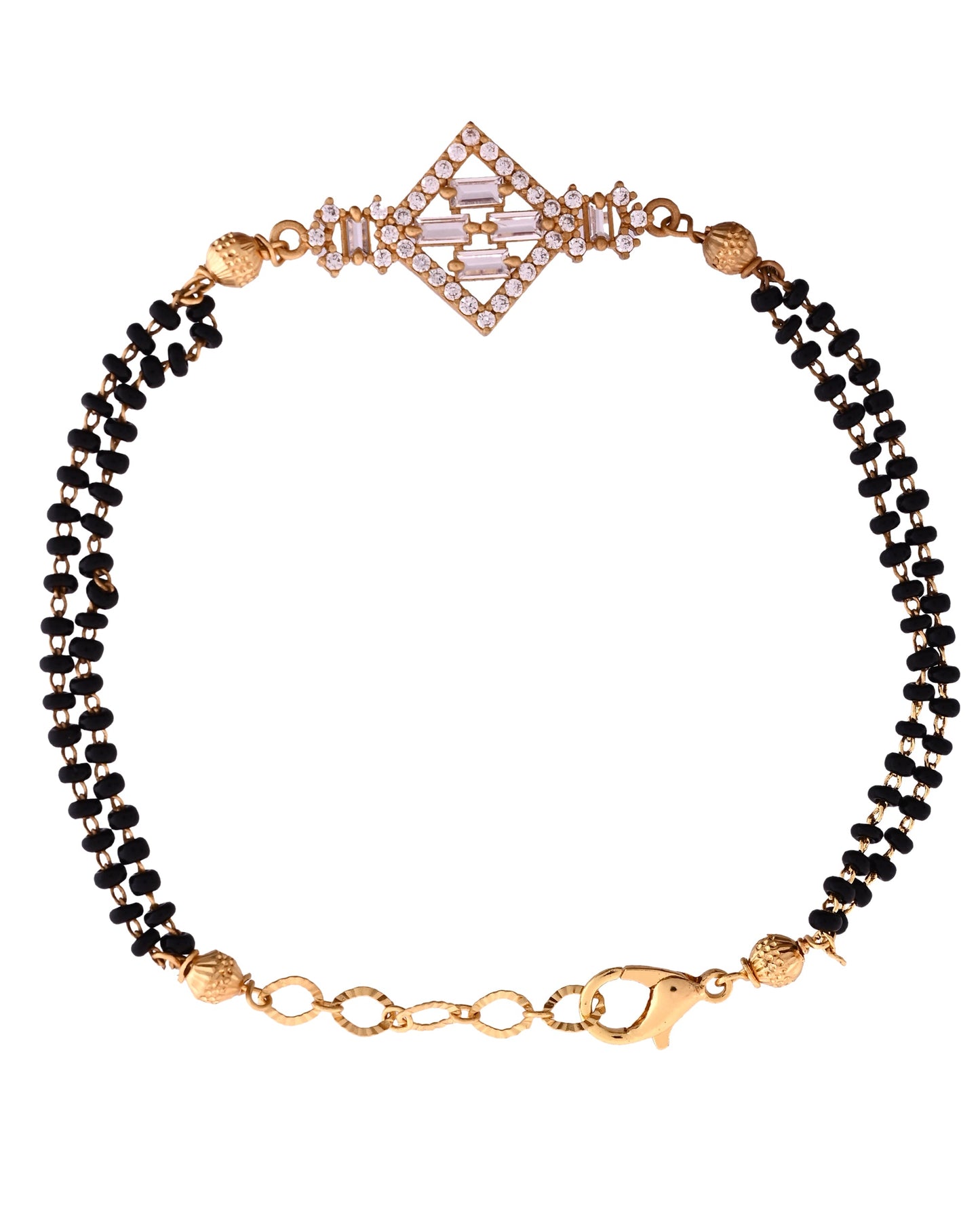 VOJ Gold Polished AD Studded Circular Hand MangalSutra - Swadesiicart