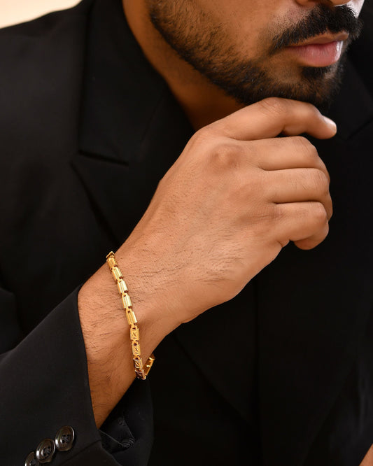 VOJ Gold Polished Handcrafted Elegant Bracelet - Swadesiicart