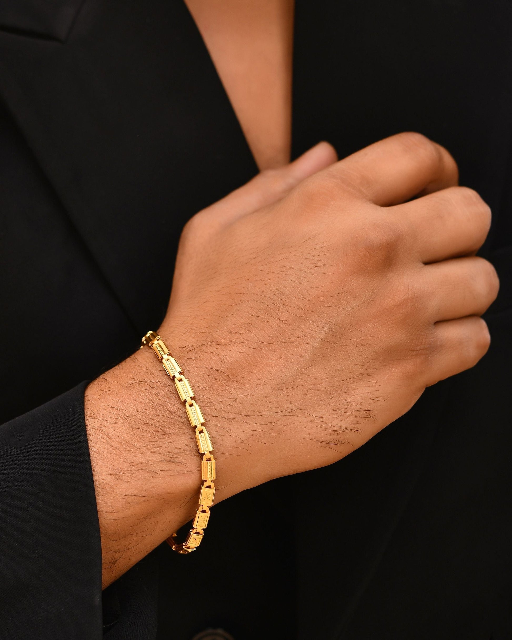 VOJ Gold Polished Handcrafted Elegant Bracelet - Swadesiicart