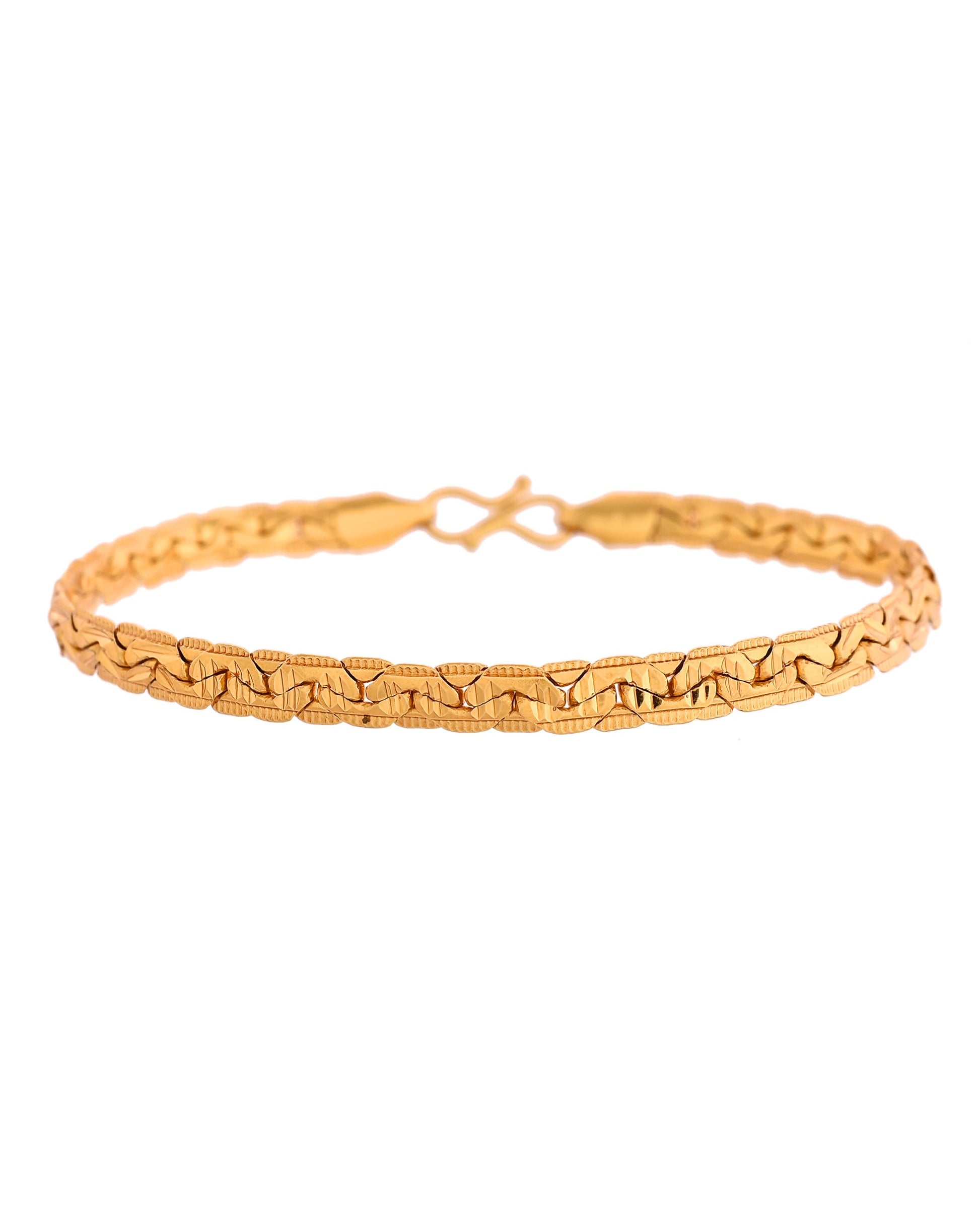 VOJ Gold Polished Designer Handcrafted Bracelet - Swadesiicart