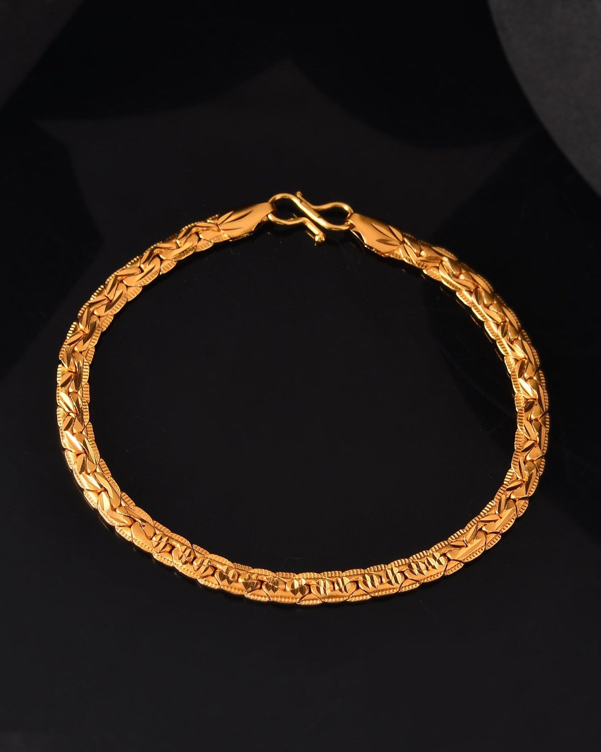 VOJ Gold Polished Designer Handcrafted Bracelet - Swadesiicart