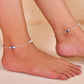 VOJ Set of 2 Silver Plated Handcrafted Evil Eye Anklet - Swadesiicart