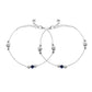 VOJ Set of 2 Silver Plated Handcrafted Evil Eye Anklet - Swadesiicart