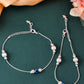 VOJ Set of 2 Silver Plated Handcrafted Evil Eye Anklet - Swadesiicart