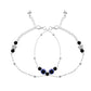 VOJ Set of 2 Silver Plated Evil Eye Beaded Anklet - Swadesiicart
