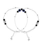 VOJ Set of 2 Silver Plated Evil Eye Beaded Anklet - Swadesiicart