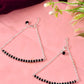 VOJ Set Of 2 Silver-Plated Artificial Beads Stainless Steel Anklet - Swadesiicart