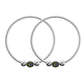 VOJ Set of 2 Silver Plated Elasticated Evil Eye Anklet - Swadesiicart