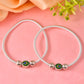 VOJ Set of 2 Silver Plated Elasticated Evil Eye Anklet - Swadesiicart