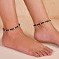 VOJ Set of 2 Silver Plated Artificial Beads Studded Anklet - Swadesiicart