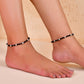 VOJ Set of 2 Silver Plated Artificial Beads Studded Anklet - Swadesiicart
