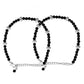 VOJ Set of 2 Silver Plated Artificial Beads Studded Anklet - Swadesiicart
