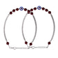 VOJ Set of 2 Silver Plated Artificial Beads Studded Evil Eye Anklet - Swadesiicart