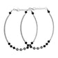 VOJ Set of 2 Silver Plated Black Artificial Beads Studded Anklet - Swadesiicart