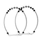 VOJ Set of 2 Silver Plated Black Artificial Beads Studded Anklet - Swadesiicart