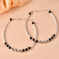 VOJ Set of 2 Silver Plated Black Artificial Beads Studded Anklet - Swadesiicart