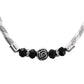 VOJ Set of 2 Silver Tone Stainless Steel Artificial Beads Elasticated Anklet - Swadesiicart
