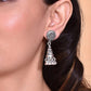 VOJ Oxidised Silver Plated Contemporary Jhumka - VOJ (Valley Of Jewellery)