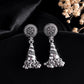 VOJ Oxidised Silver Plated Contemporary Jhumka - Swadesiicart