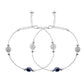 VOJ Set of 2 Silver Plated Evil Eye Bead Studded Stainless Steel Anklet - Swadesiicart