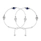 VOJ Set of 2 Silver Plated Evil Eye Bead Studded Stainless Steel Anklet - Swadesiicart