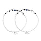 VOJ Set of 2 Stainless Steel Evil Eye Anklet - Swadesiicart